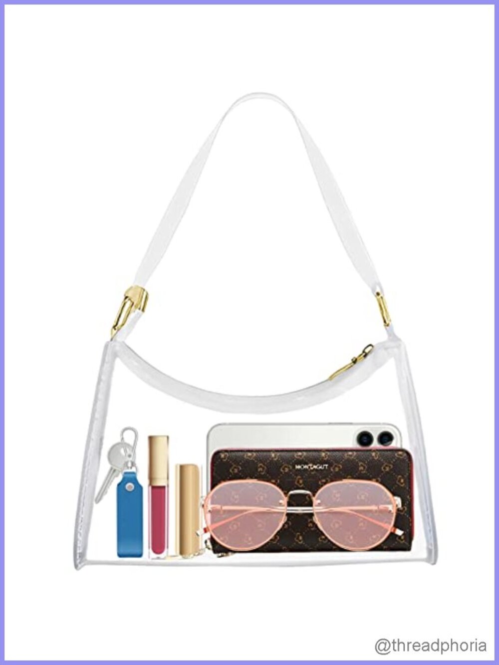 Clear Stadium Approved Crossbody Purse - PVC Concert Bag Women